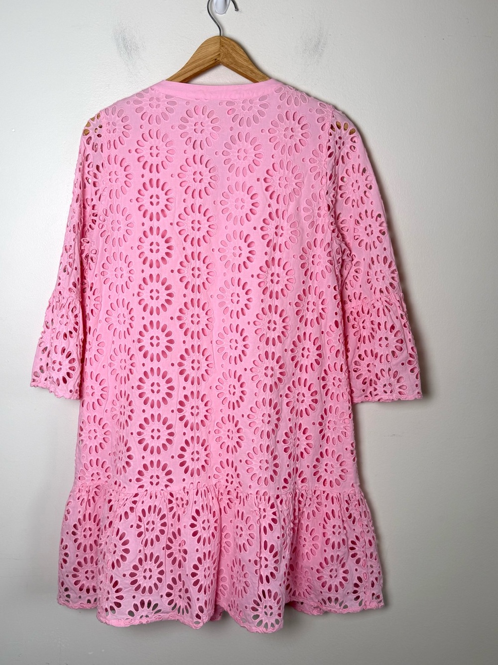 Lilly Pulitzer Bekah Eyelet Tunic Dress Peony Pink 3/4 Sleeve M - Picture 9 of 16